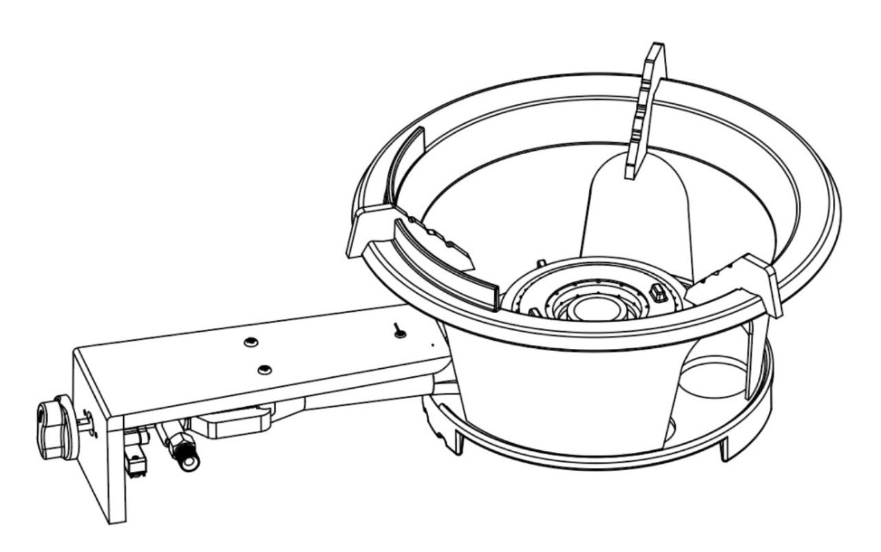 Inferno20 High Pressure Wok Burner - Heat Output: 20 kW (72 MJ/h)